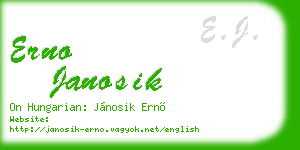 erno janosik business card
